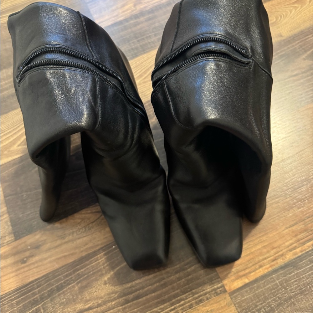 Steve Madden Frankie Black Leather Boots